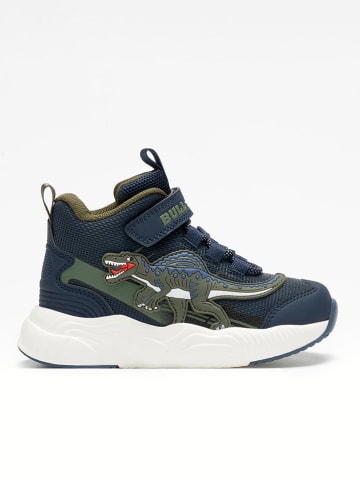 Bull Boys Sneakersy "Spinosauro" w kolorze oliwkowo-granatowym