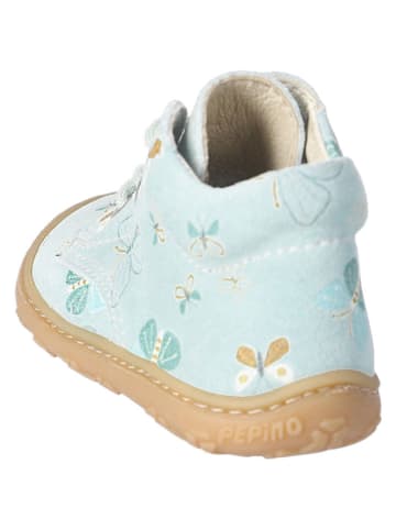 PEPINO Leder-Lauflernschuhe "Dots" in Hellblau