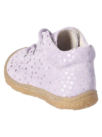 PEPINO Skórzane buty "Dots" w kolorze fioletowym do nauki chodzenia