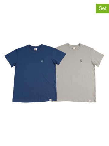The Time of Bocha 2-delige set: shirts blauw/grijs