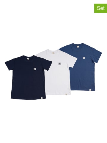 The Time of Bocha 3er-Set: Shirts in Blau/ Dunkelblau/ Weiß