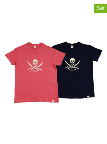 The Time of Bocha 2er-Set: Shirts in Schwarz/ Rot