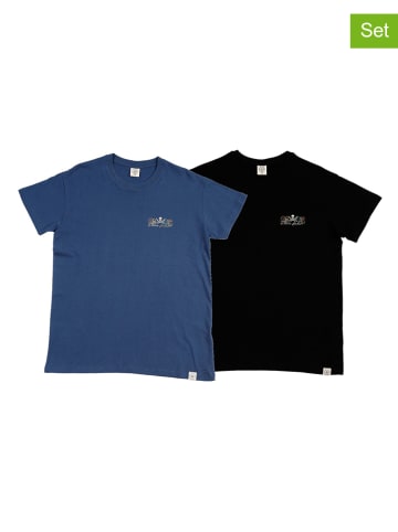 The Time of Bocha 2-delige set: shirts zwart/blauw