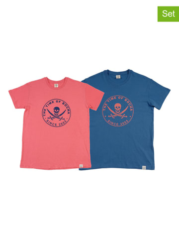 The Time of Bocha 2-delige set: shirts rood/blauw