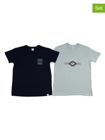 The Time of Bocha 2-delige set: shirts lichtblauw/donkerblauw