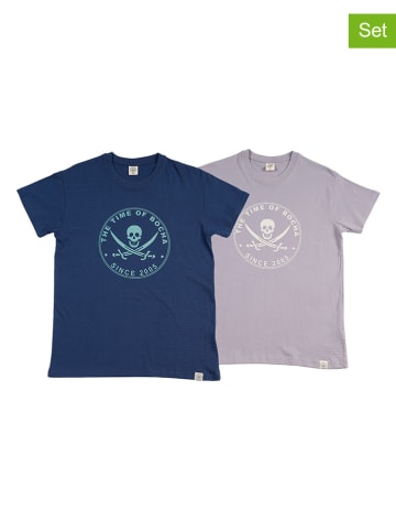 The Time of Bocha 2-delige set: shirts paars/donkerblauw