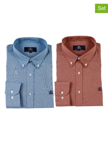 The Time of Bocha 2er-Set: Hemden - Regular fit - in Rot/ Hellblau