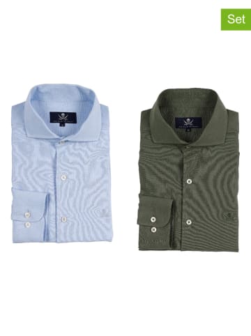 The Time of Bocha 2er-Set: Hemden - Regular fit - in Khaki/ Hellblau
