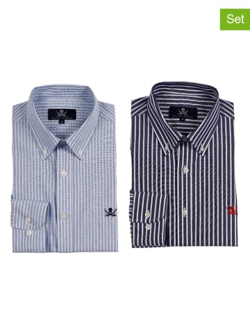 The Time of Bocha 2er-Set: Hemden - Regular fit - in Hellblau/ Dunkelblau