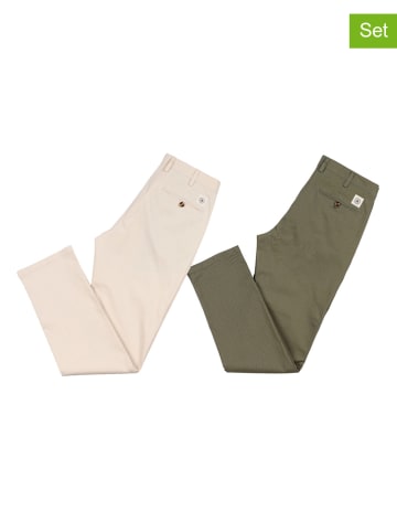The Time of Bocha 2er-Set: Chinos in Khaki/ Beige