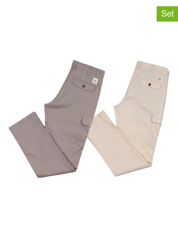 The Time of Bocha 2-delige set: cargochinobroeken grijs/beige