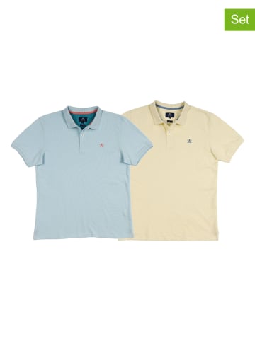 The Time of Bocha 2er-Set: Poloshirts in Gelb/ Hellblau