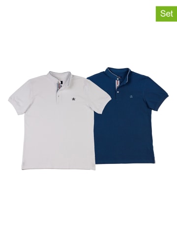 The Time of Bocha 2-delige set: poloshirts donkerblauw/wit