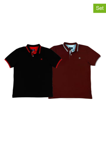 The Time of Bocha 2-delige set: poloshirts bordeaux/zwart