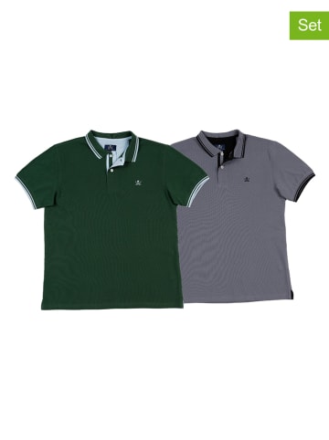 The Time of Bocha 2-delige set: poloshirts grijs/groen