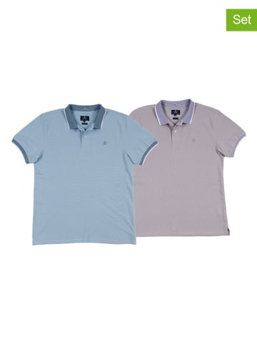The Time of Bocha 2er-Set: Poloshirts in Hellblau/ Lila