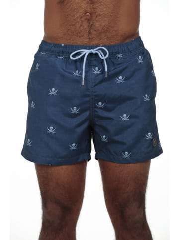 The Time of Bocha 3er-Set: Badeshorts in Dunkelblau/ Rot/ Blau
