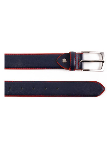 The Time of Bocha Leren riem donkerblauw