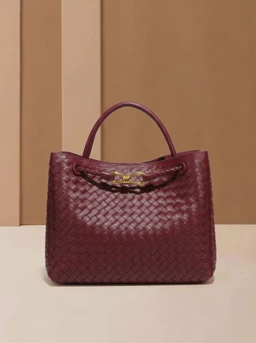 SUVRAI Henkeltasche in Bordeaux - (B)30 x (H)23 x (T)13 cm
