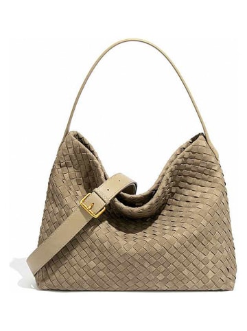 SUVRAI Schultertasche in Taupe - (B)34 x (H)29 x (T)11 cm
