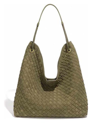 SUVRAI Schultertasche in Khaki - (B)37 x (H)41 x (T)15 cm