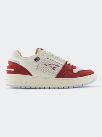 Kangaroos Leder-Sneakers "Hot Shot Lo" in Beige/ Rot