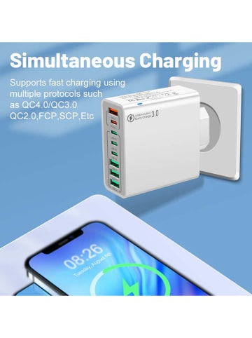 SmartCase Wtyczka sieciowa w kolorze białym z 8 portami