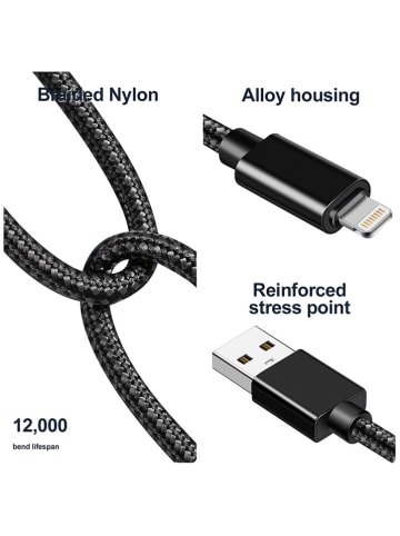 SmartCase USB-C-Lightning-Kabel in Schwarz - (L)2 m