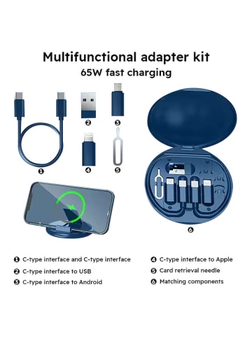 SWEET ACCESS 6-in-1-USB-Adapter mit SIM-Kartenfach in Blau