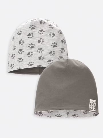Coccodrillo Dwustronna czapka beanie w kolorze brązowo-beżowym