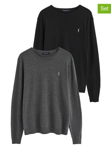 Polo Club 2er-Set: Pullover in Schwarz/ Dunkelgrau
