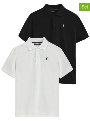 Polo Club 2er-Set: Poloshirts in Schwarz/ Weiß