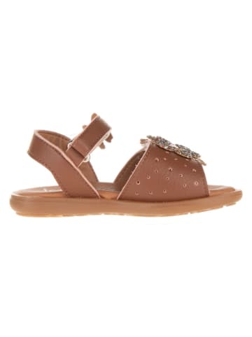 lamino Leren sandalen lichtbruin