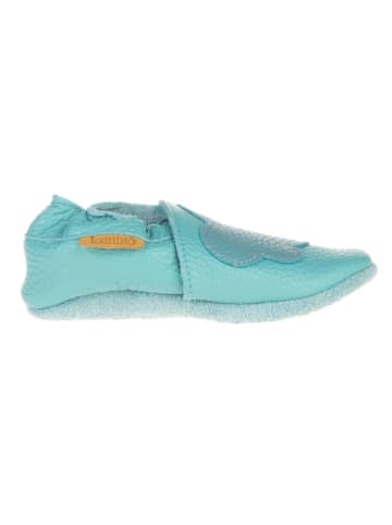lamino Leder-Krabbelschuhe in Türkis