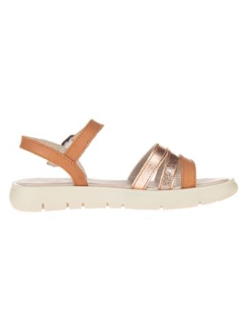 lamino Leren sandalen lichtbruin