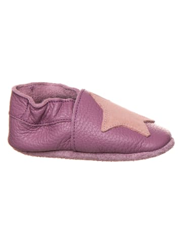 lamino Leren kruipschoenen paars