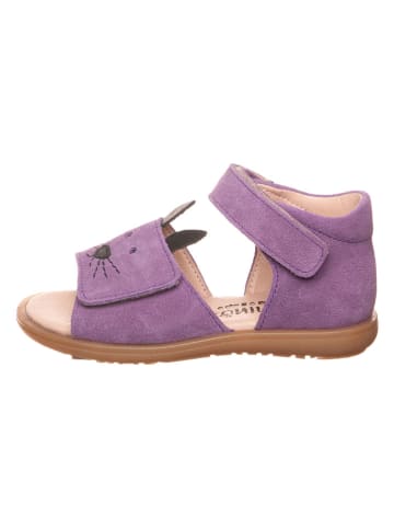 lamino Leren sandalen paars