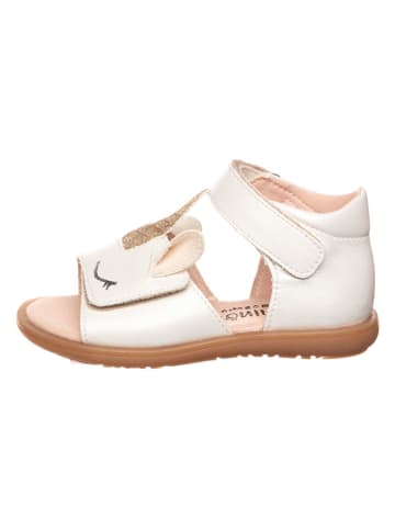 lamino Leren sandalen wit