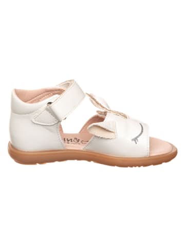 lamino Leren sandalen wit