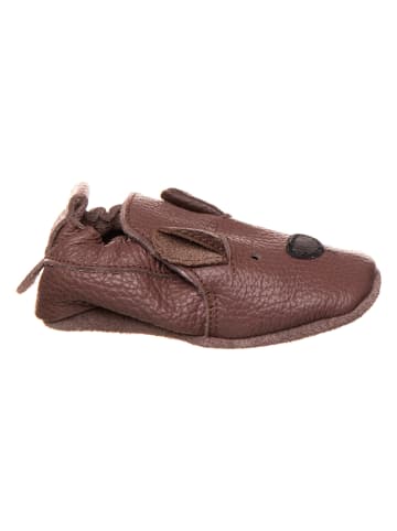 lamino Leder-Krabbelschuhe in Braun