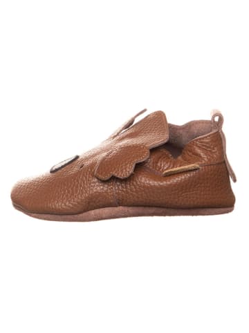 lamino Leder-Krabbelschuhe in Hellbraun