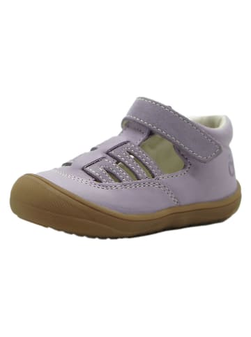 lamino Leren enkelsandalen paars