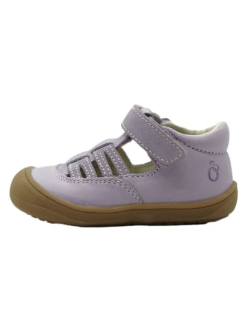 lamino Leren enkelsandalen paars
