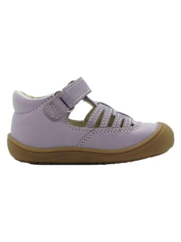 lamino Leren enkelsandalen paars