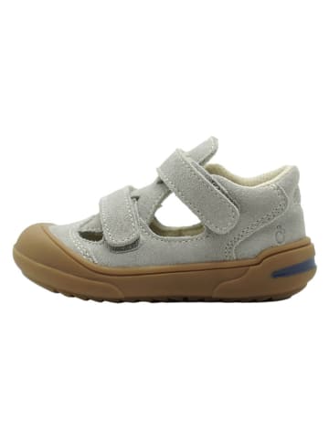 lamino Leren enkelsandalen grijs