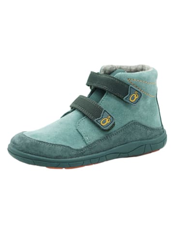 lamino Skórzane buty barefoot w kolorze turkusowym