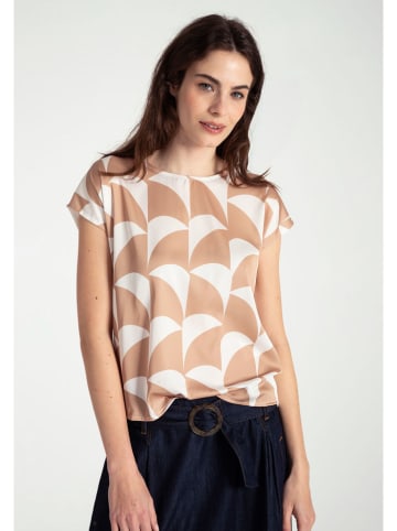 More & More Bluse in Beige/ Weiß
