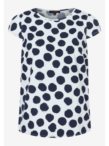 More & More Blouse wit/donkerblauw