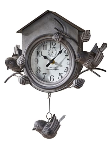 heine home Wanduhr in Dunkelgrau - (B)28 x (H)33 x (T)8 cm