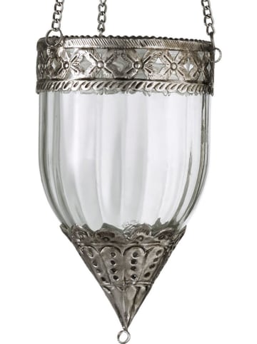 heine home Świecznik w kolorze srebrnym - wys. 19 x Ø 10,5 cm